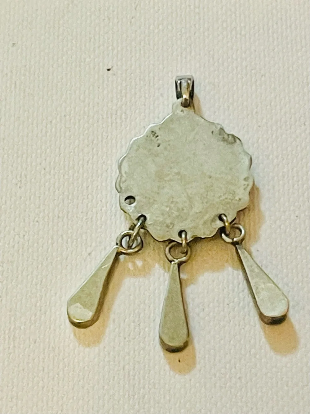 VTG SOUTHWEST MEXICO ABALONE ENAMEL Alpaca Silver PENDANT